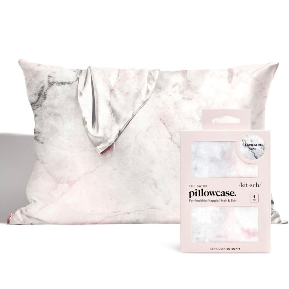 Kitsch satin pillowcase marble standard size 26”x19”
